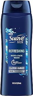 Suave Men Face & Body Wash, Refreshing Body Cleanser for Moisturized Skin, With an All day Fresh Scent 18 oz