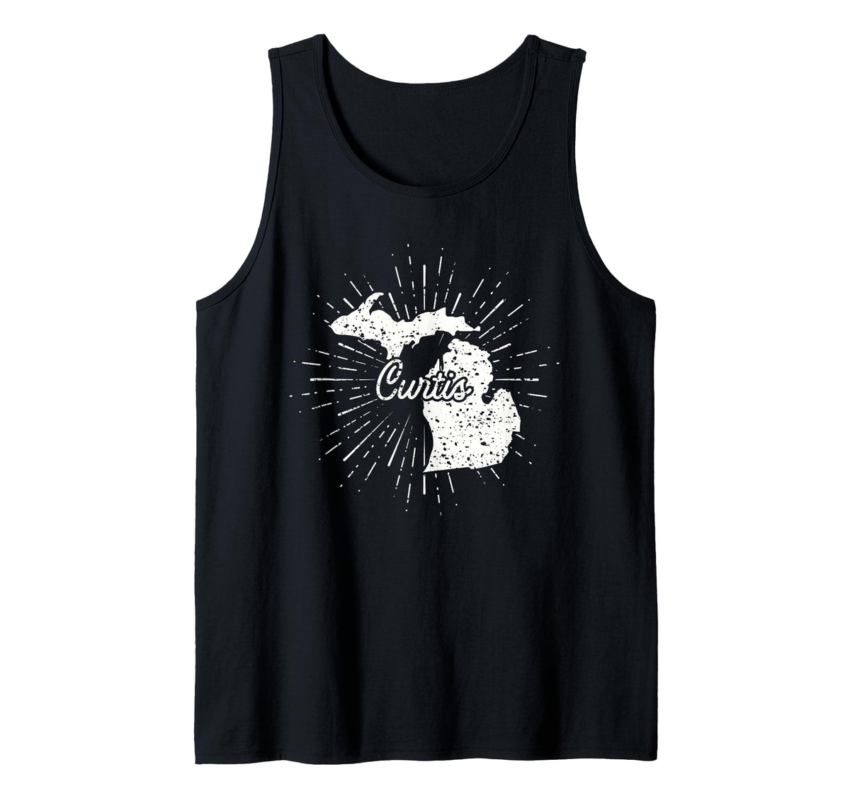 Curtis Michigan MI Tank Top by Michigan City Apparel – Black, Model 6WYG41WVRF7
