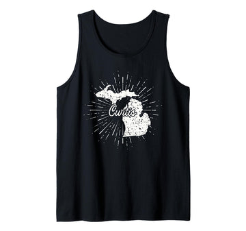 Curtis Michigan MI Tank Top by Michigan City Apparel – Black, Model 6WYG41WVRF7