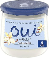 Oui by Yoplait Vanilla Whole Milk Yogurt, French Style Yogurt Snack, 5 OZ Glass Yogurt Jar