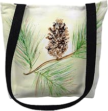 Betsydrake TY161G 18 x 18 in. Pinecone Tote Bag - Large Black