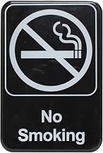 Thunder Group White on black 6 x9 inch information sign with symbols - no smoking, comes in each