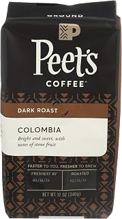 Peet's Coffee Ground Dark Roast Coffee, Colombia, 12 oz