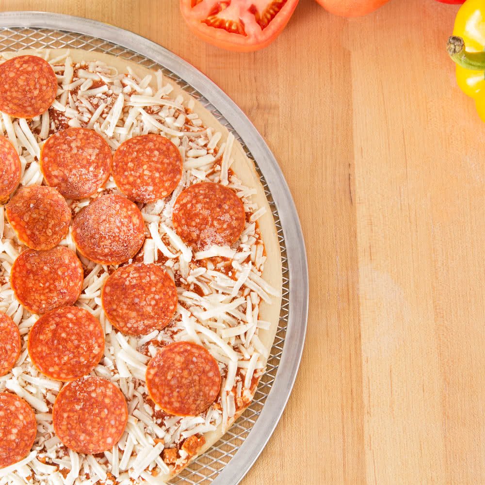 Pizza Screen by Royal Industries – Standard Weight Aluminum, Silver, Model ROY PS 14