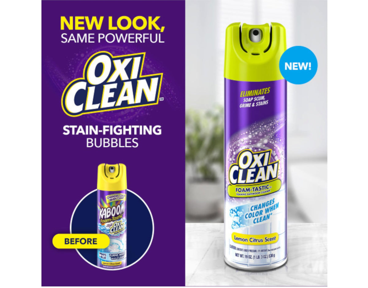 Foam-Tastic Bathroom Cleaner 19oz. (2-Pack) by OxiClean – 19 Ounce (Pack of 2), Pack of 2