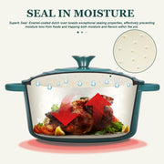 Overmont Cast Iron Dutch Oven, 7 Quart, Bottle Green