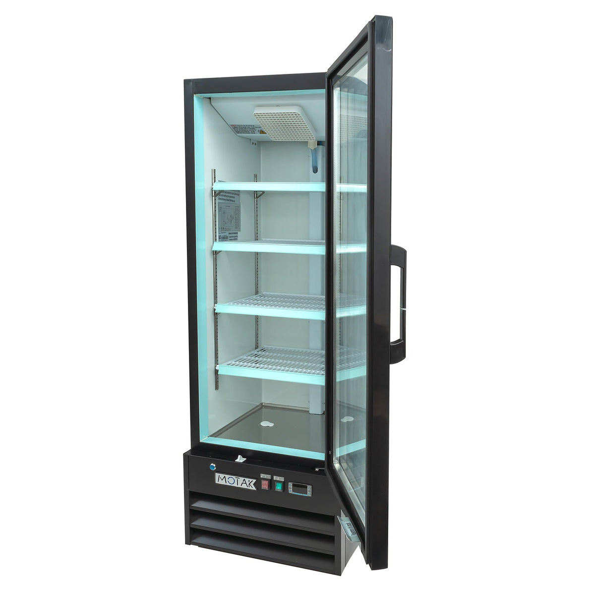21 5/8" Glass Door Merchandiser by MOTAK – 24.80x25.59x69.09, In Description, Black, Model MGD-1DR-21-X