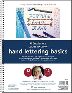 Strathmore Learning Series Hand Lettering Paper, Wirebound Pad, 9x12 inches, 28 Sheets (100lb/270g) - Artist Paper for Adults and Students - Markers, Ink, Pen