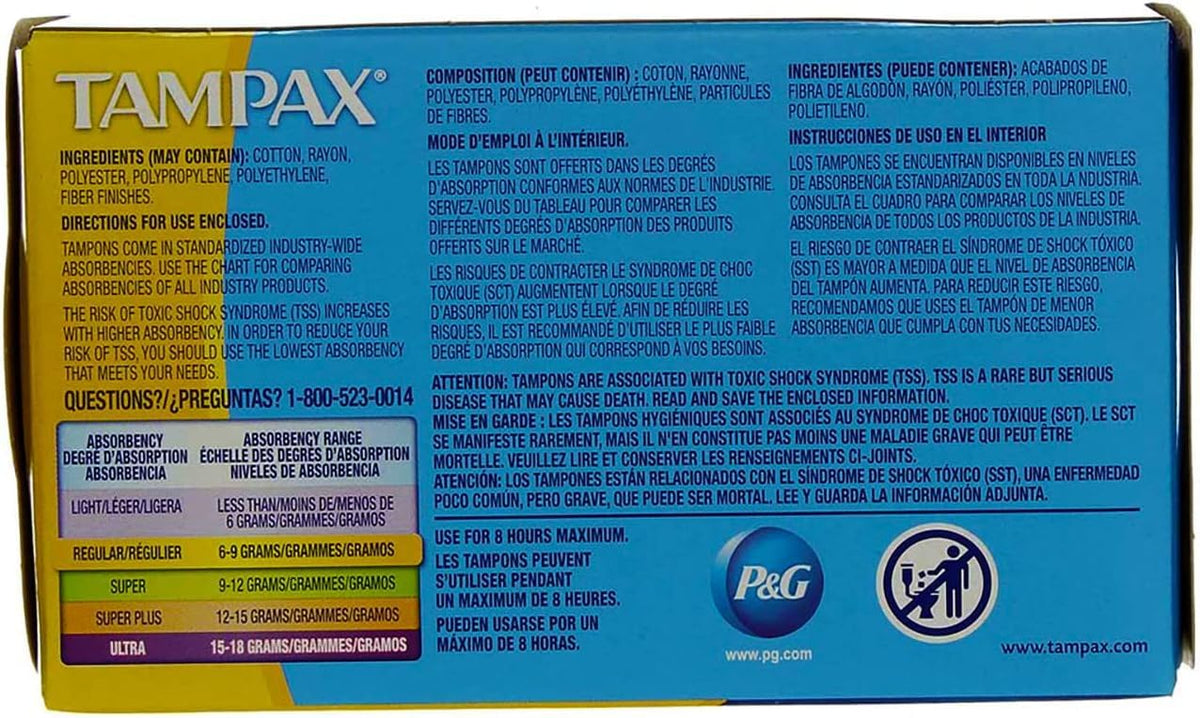 Tampons Regular Absorbency - 10 ct by Tampax – Cardboard, Pack of 5