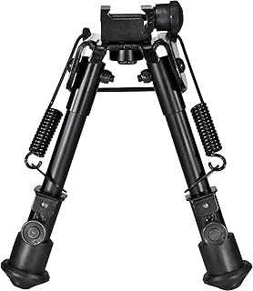 BarskaBarska High Profile Adjustable Bipod 8 to 10 Inch with Foldable Legs for Picatinny Rail or Swivel Stud Mount