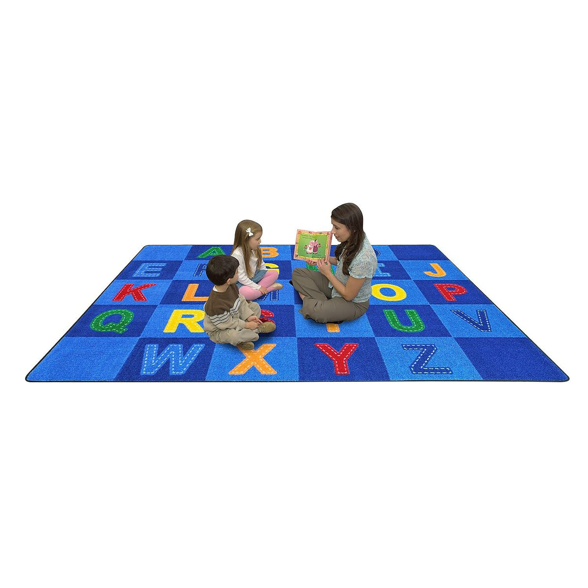 Patchwork Letters 7'8" x 10'9" Area Rug in Color Multi Nylon/Multi by Joy Carpets – 7'8" x 10'9", Multi Color