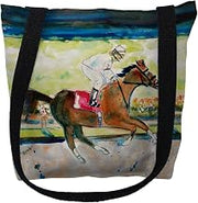 Betsy Drake TY055M 16 x 16 in. Racing Horse Tote Bag - Medium
