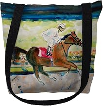 Betsy Drake TY055M 16 x 16 in. Racing Horse Tote Bag - Medium