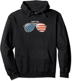 Salco, AL Vintage US Flag Sunglasses Pullover Hoodie