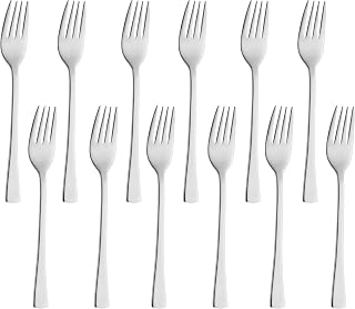 Amefa Atlantic Dessert Forks, 18/10 Stainless Steel, Mirrored Finish, 7 Inch, Set of 12