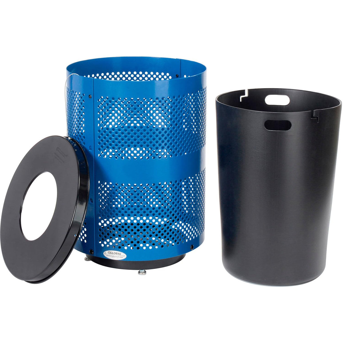 Global Industrial Blue / Industrial / 36.0 gallons Outdoor Trash Cans