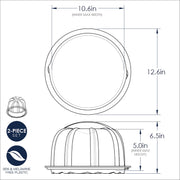 Translucent Bundt Cake Keeper by Nordic Ware – 10.7" x 10.7" x 6.1", 440.2 cubic_inches, Plastic, Sea Glass, Model 50099AMZM