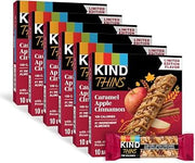 KIND Thins Snack Bars, Caramel Apple Cinnamon, Gluten Free, Low Calorie, Healthy Snacks, 5g Sugar, 60 Count
