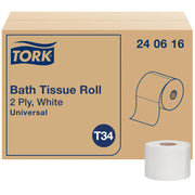 Tork Toilet Paper Roll White T34, Universal, 2-ply, 48 x 616 sheets, 240616