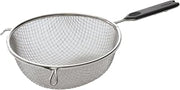 Winco 8" Stainless Steel Mesh Strainer, Bowl, Double Fine Mesh, Stainless | Double fine, Tin-plated steel, Wire handle, Hanging loop, Deep bowl, Great for Draining Pasta, Rinsing Produce and Straining