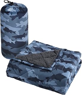Cathay Home Coleman 50"x60" Water Resistant Throw Blanket, Blue