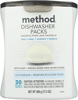 Method Free & Clear Dishwasher Detergent Packs, 17.2 OZ