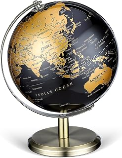 Gatuida 6 Inch Small World Globe Desktop Earth Decor for Kids Adults | Rotating Antique Decorative Geography Learning Globe for Home Office Classroom