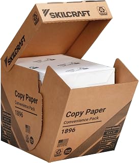 AbilityOne 7530016111896-100% Post-Consumer Recycled Convenience Copy Paper - Ream Wrapped - 5 Reams/BX - 2500 units