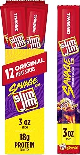 Slim Jim Savage Smoked Jerky Sticks, Original Flavor, 3.0 oz., 12-ct