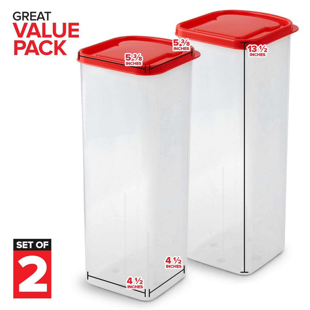 Stock Your Home Red / 13.5 x 5.2 x 5.2 inches / 369.0 cubic_inches Bread Boxes