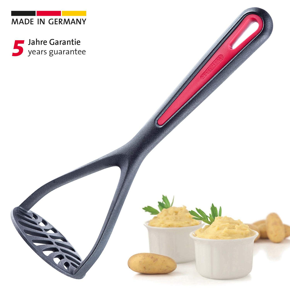 Potato Masher Gallant by Westmark – 10", Multi-Ply, Black/Red, Model 29632270