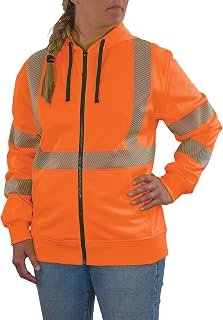 Ergodyne Women's Glowear 8305w Women’s Performance Hi-vis Hooded Zip-up Sweatshirt - Type R, Class 3