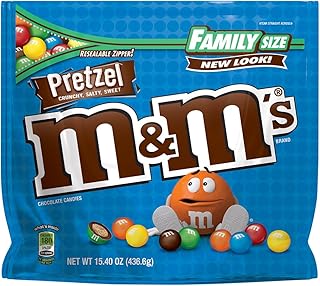 M&M's Pretzel Chocolate Candy Family Size, 15.4 Ounce