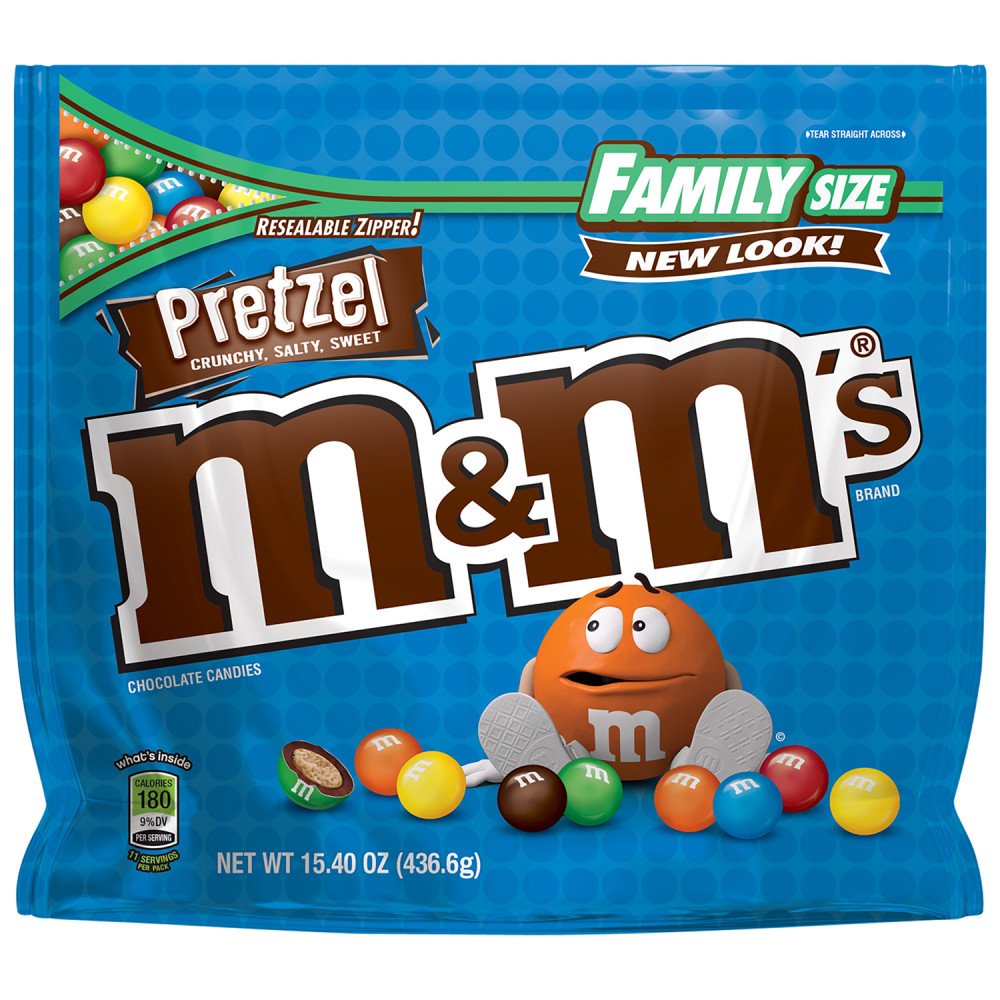 Pretzel Chocolate Candy Family Size by M&M's – 15.4 Ounce (Pack of 1), Multicolored, Model 10040000511394