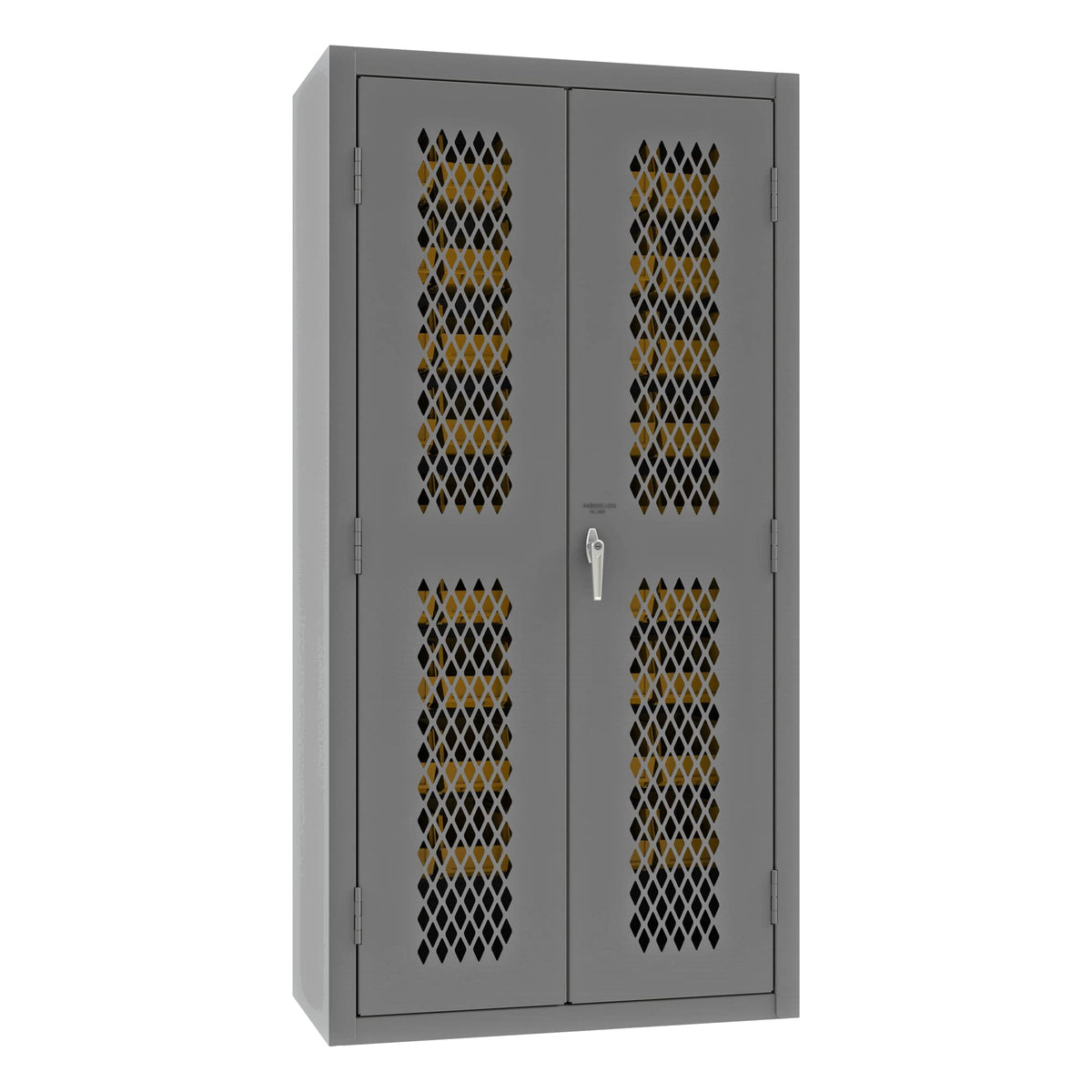 Heavy Duty Welded 14 Gauge Steel Ventilated Cabinet with 45 Bins by Durham – Alloy Steel, Grey, Model EMDC361845B95