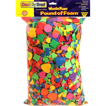 Creativity Street Shape Assortment 1 lb. Package by Wonderfoam – Assorted Sizes, Chenille, Pound of Foam, Model 4310