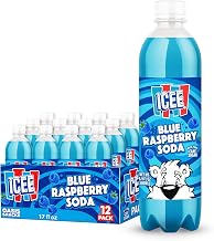 Sparkling Soda Soft Drink – 17 fl oz Bottles – Fizzy Carbonated Beverage, Classic ICEE Flavors, Refreshing Sparkling Drink (Pack of 12, Blue Raspberry)
