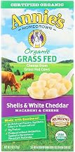 Annies Homegrown Organic Grass Fed Shells and White Cheddar Macaroni and Cheese, 6 Ounce (Pack of 12)