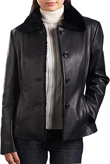 Women Kare Lambskin Leather Shearling Coat