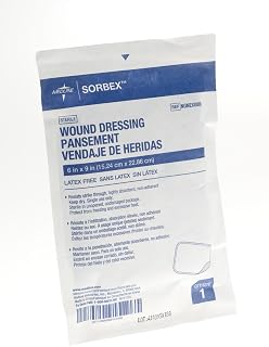 Medline SORBEX Sterile Absorbent Dressings, 6" x 9", Non-Adherent Outer Layer, 1 Each