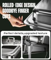 Ramvic Chafing Dish Set, 9 Quart, 4 Pack Silver