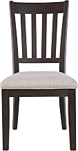Jofran Brentwood Modern Transitional Slatback Dining Chair - Set of 2,Dark Brown