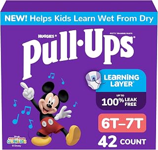 Pull-Ups Boys' Potty Training Pants, Size 6T-7T Training Underwear (55-75 lbs), 42 Count