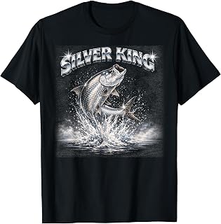 Silver King Retro Atlantic Tarpon Fishing Inshore Fisherman T-Shirt