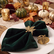 Patelai Pumpkin Napkin Rings, Set of 24, Assorted Fall Leaf and Pumpkin Shapes