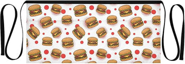 Kitchen Apron Hamburger | Unisex Server Apron with 3 Pockets, Adjustable for Waiters, Gardeners, Kitchen, BBQ, Painting and Restaurant Work