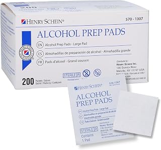 Henry Schein Large Prep Pads, 70% Isopropyl Alcohol, 2-ply, Sterile, 200Ct