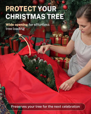 MaidMAX Artificial Tree Storage Bag, Holds 9 Foot Trees, Red