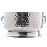 Hive Collection Round Beverage Tub with Base by Tablecraft – Medium, Stainless Steel, Silver, Model 12851