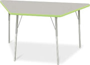 Jonti-Craft Berries 6443JCA130 Trapezoid Activity Tables - 30" X 60", A-Height - Freckled Gray/Key Lime/Gray